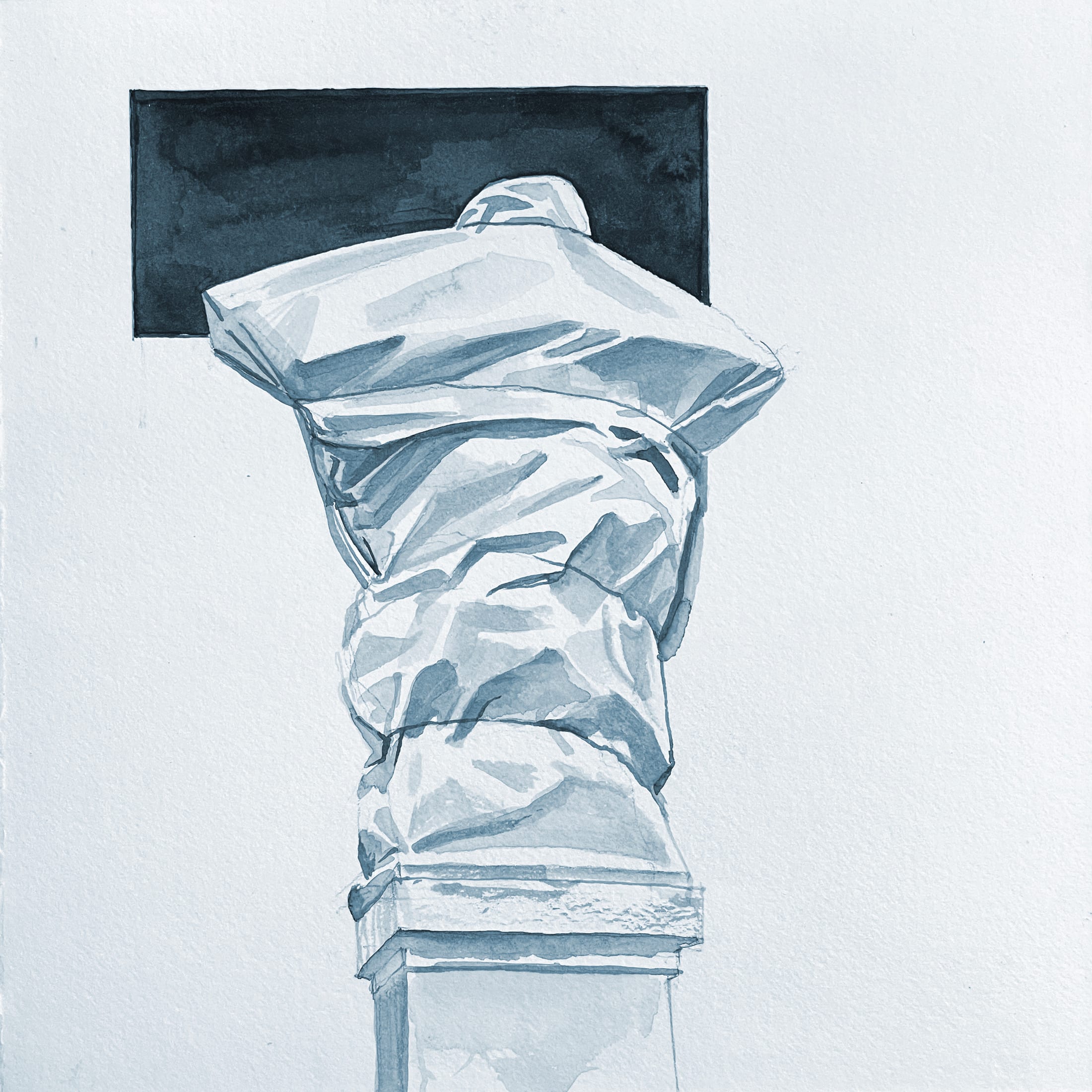 Sculpture 1 — protected monument, watercolour from the Hidden series