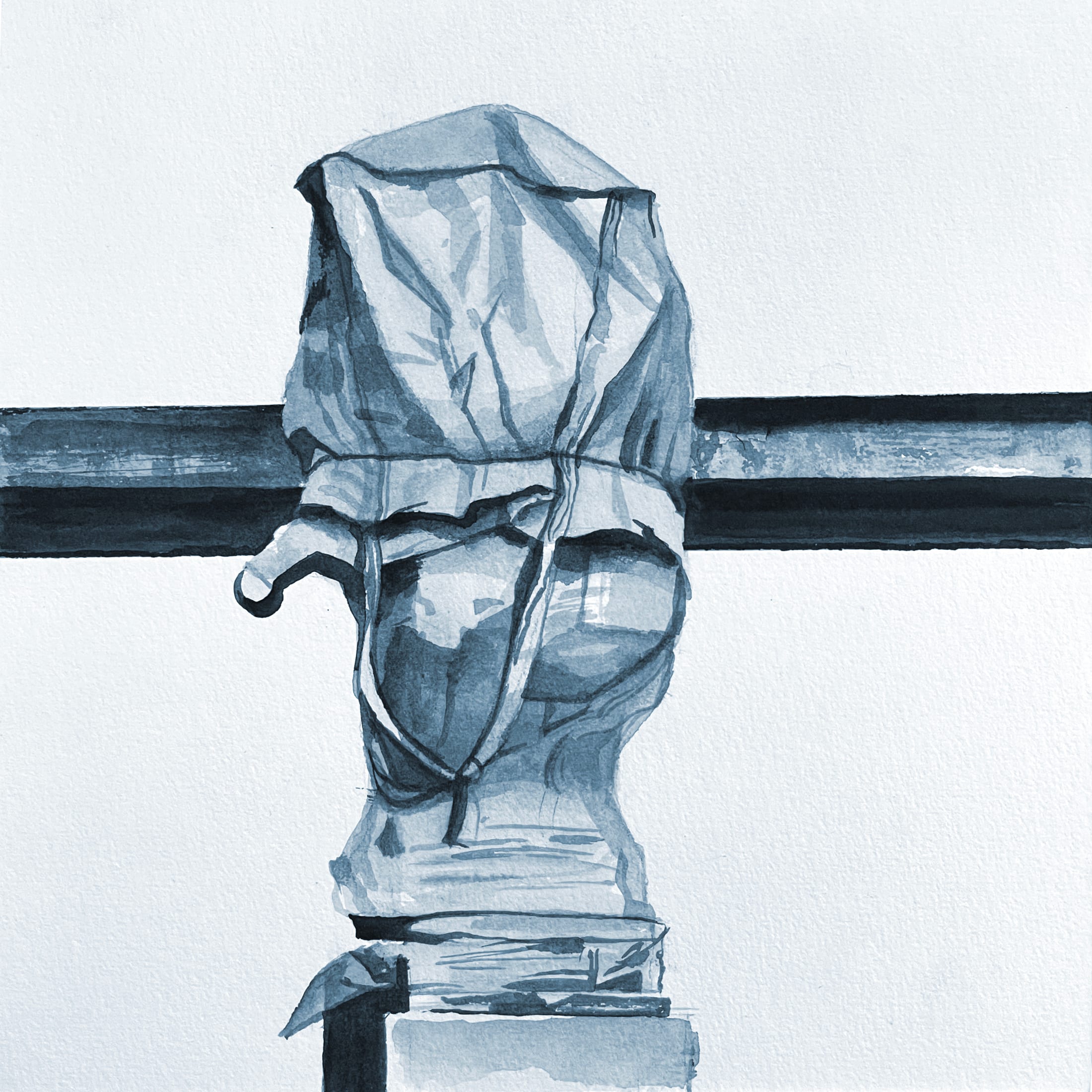 Sculpture 3 — protected monument, watercolour from the Hidden series